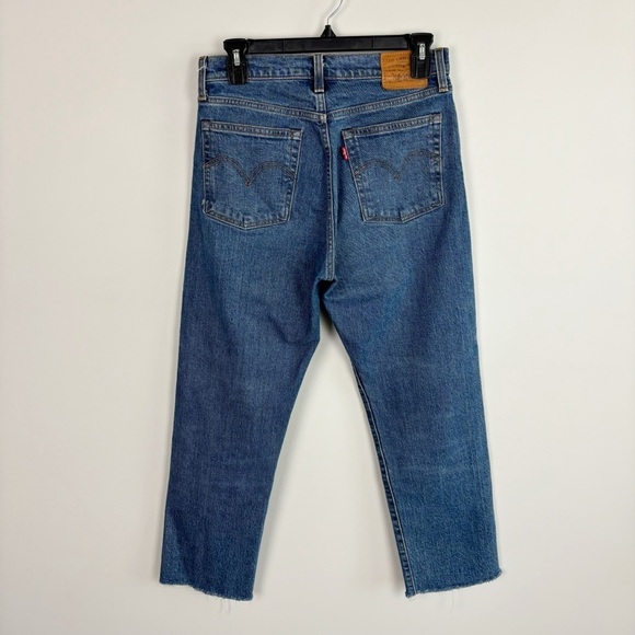 LEVI’S Wedgie Straight Jeans Button Fly Raw Hem Size 27 - Picture 5 of 13